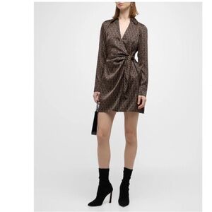 NWT Veronica Beard Dress Lavella Mini Wrap in Navy Equestrian Print